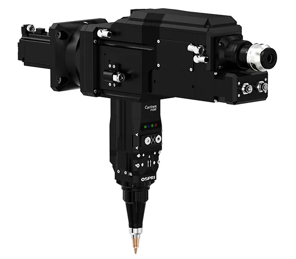 رأس قطع فايبر ليزر بقدرة 8 كيلوواط للحواف المائلة (زاوية قائمة بنظام بندول رقاص، تركيز تلقائي)