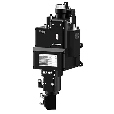 ررأس لحام ليزر متأرجح مزدوج المحور بقدرة 15 كيلوواط، (مع جهاز نفث هواء (Air Knife) لإزالة الدخان والرذاذ من منطقة اللحام)