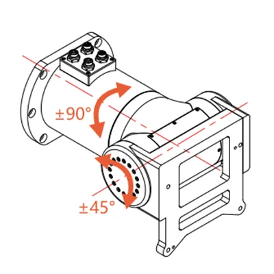 محور دوار لرأس القطع بالليزر للحواف المائلة